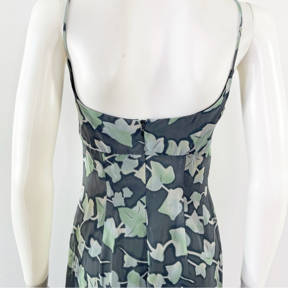 Vintage Rampage Maxi Dress Size 5 Ivy Leaf Print V-Neck Bohemian Sundress Grunge - Picture 5 of 10